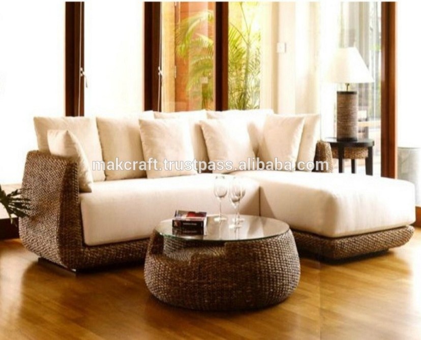 elegant rattan wicker water hyacinth royal furniture sofa