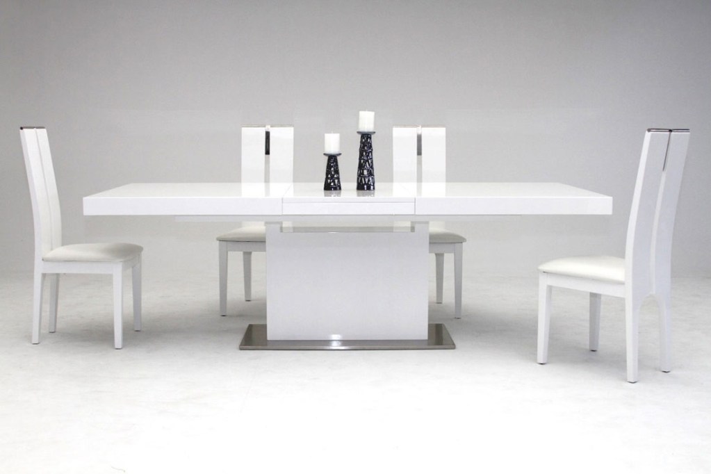cierra modern dining table white lacquer