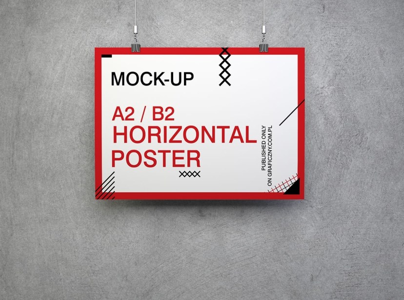 free 7 horizontal poster mockups in psd indesign ai
