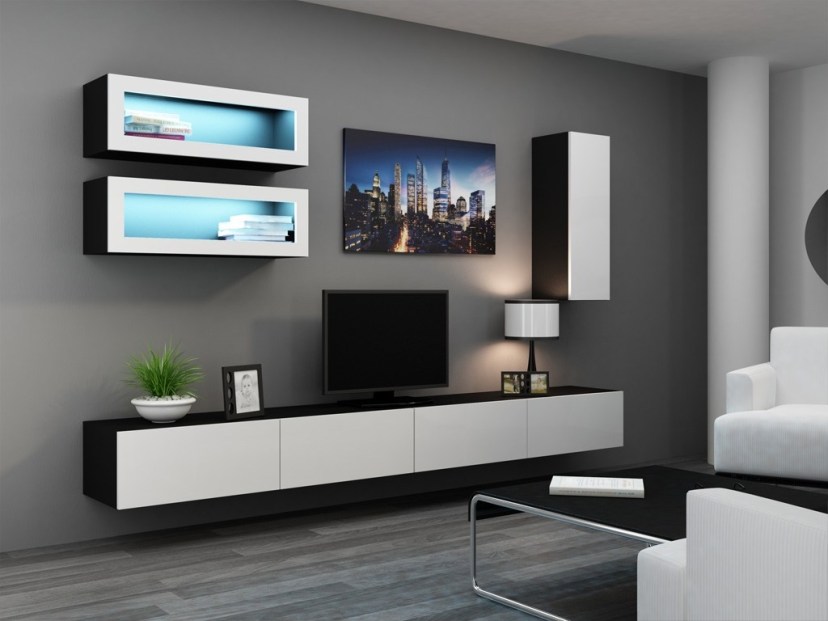 details about seattle c3 black white modern console table living room tv stand