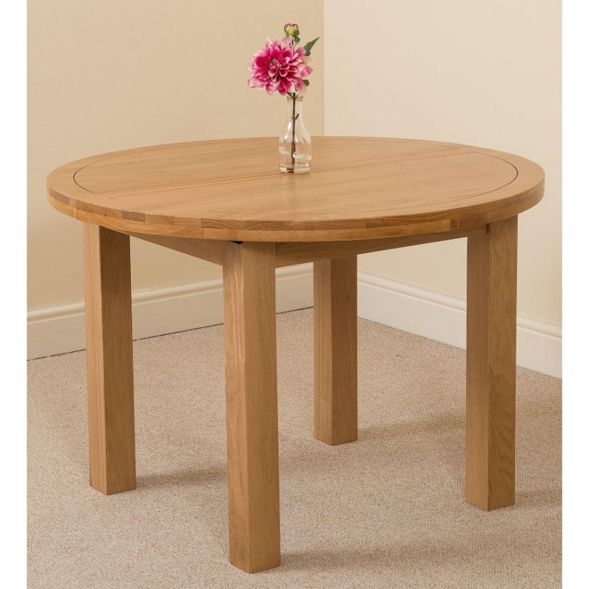 edmonton solid oak extending round dining table