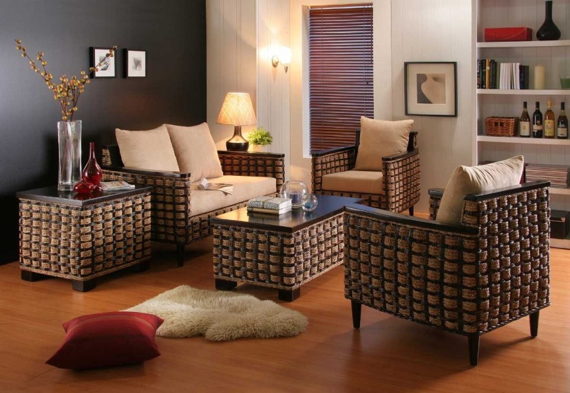 featured marvellous rattan living room furniture for