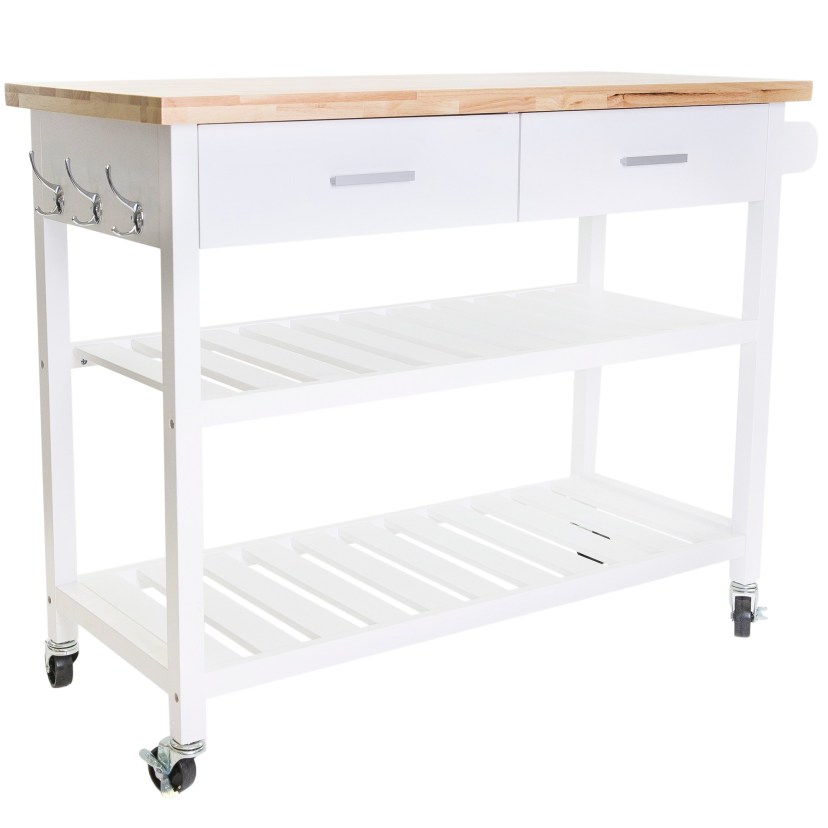 kitchen island cart with open shelves