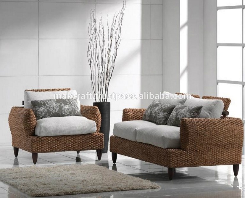 wicker indoor rattan living room sofa set home furniture