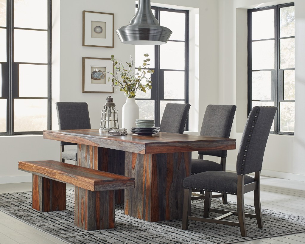 binghamton rustic dining table set with bench color option u