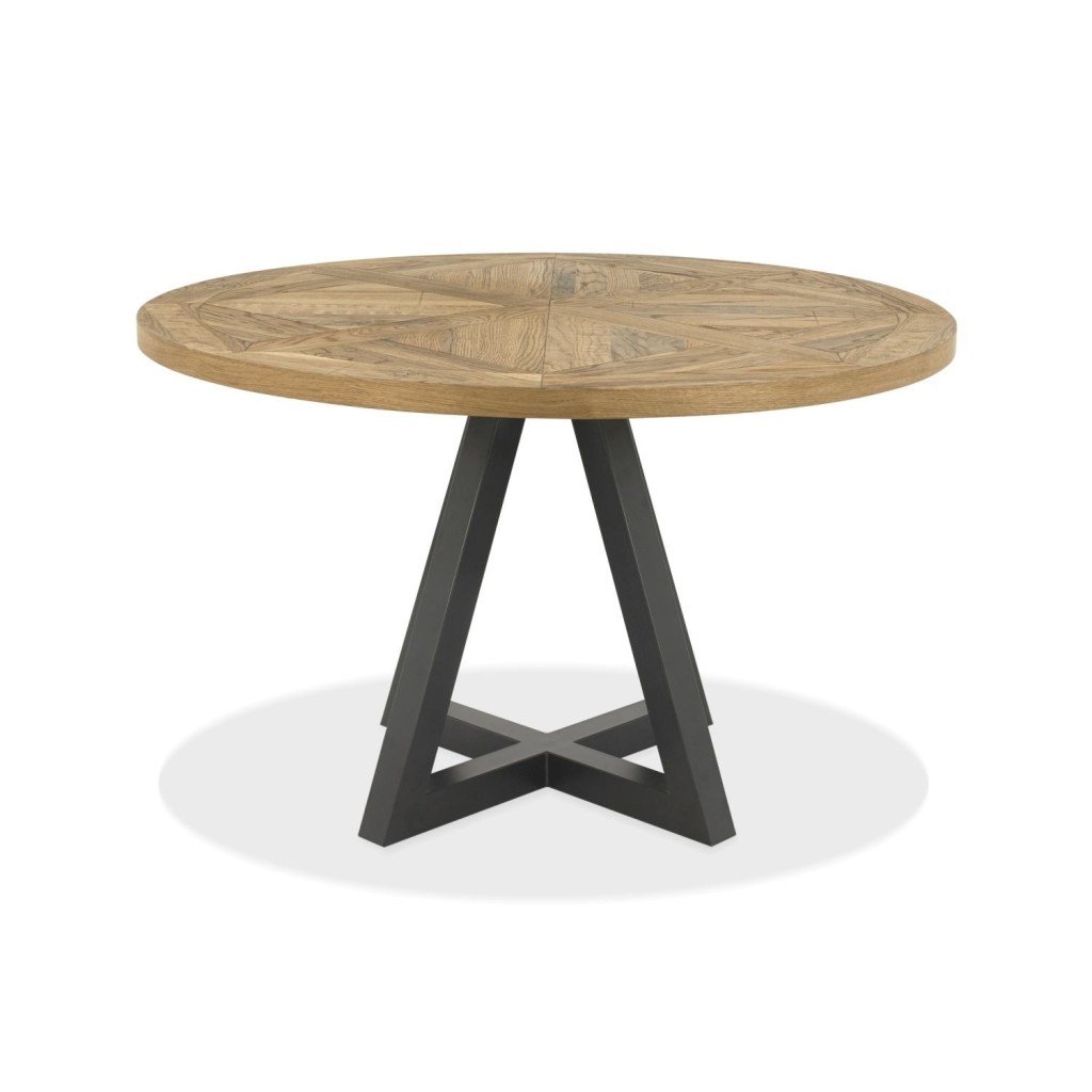 finsbury round dining table rustic oak peppercorn