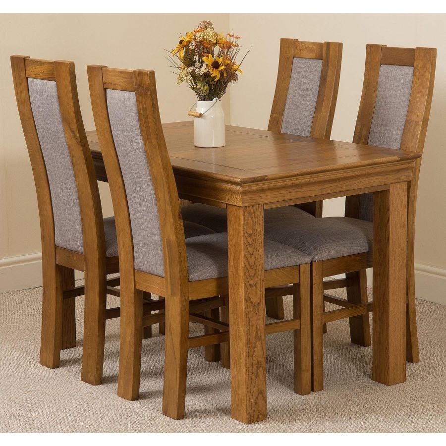 french rustic oak small dining table with 4 stanford oak chairs