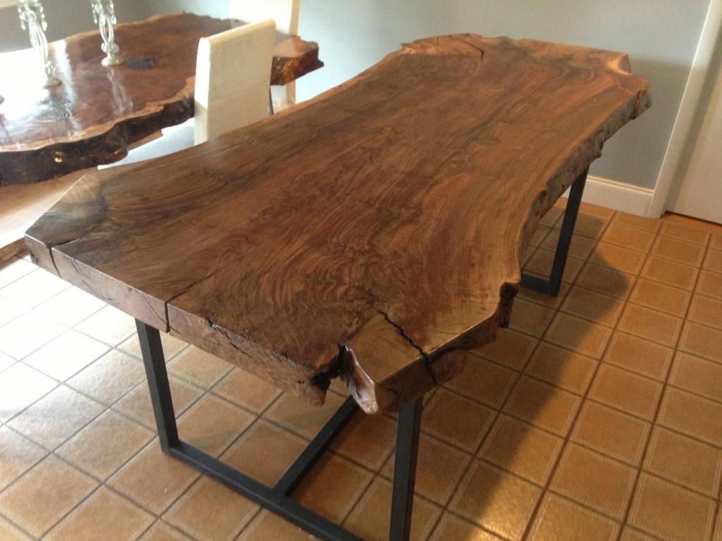handmade live edge claro walnut dining table ozma design