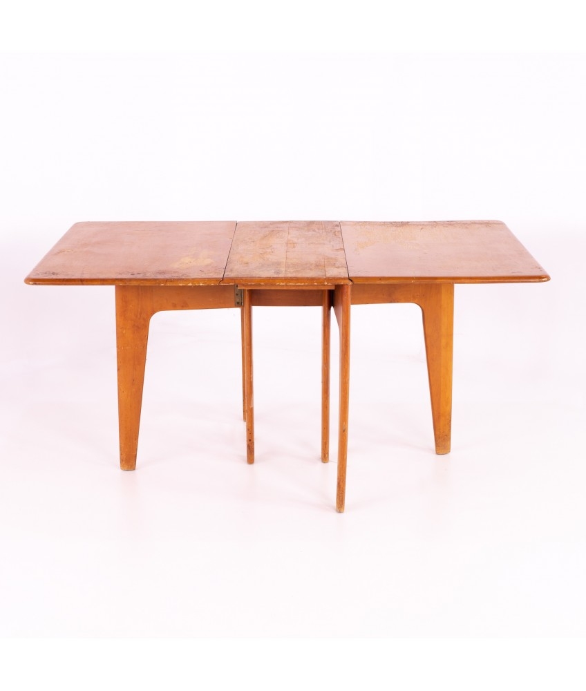 heywood wakefield mid century gate leg drop leaf dining table