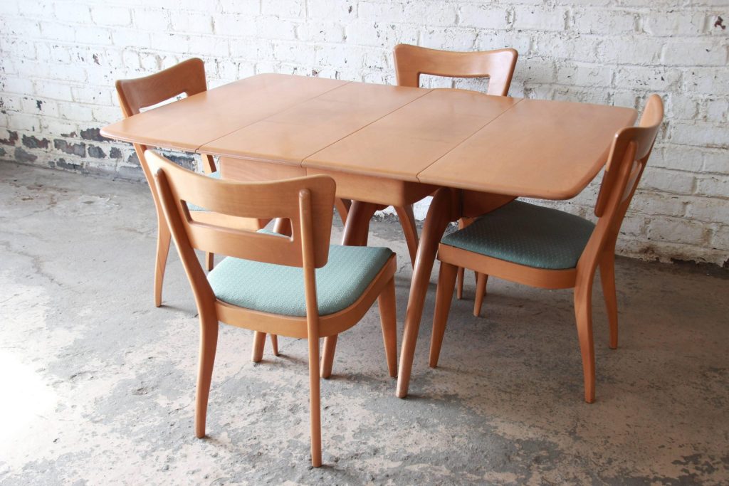 heywood wakefield mid century modern extension wishbone dining table