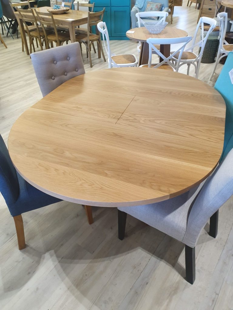 round extension dining table american oak custom made 120 cm