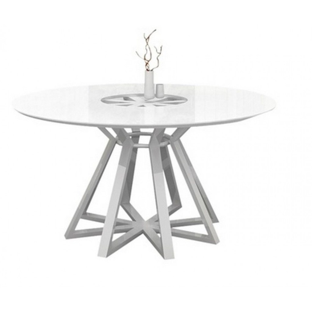 star high gloss white lacquer dining table round