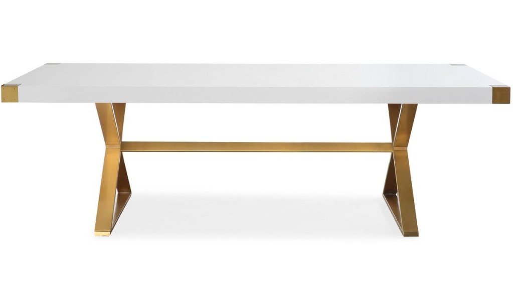 tov adeline white lacquer dining table