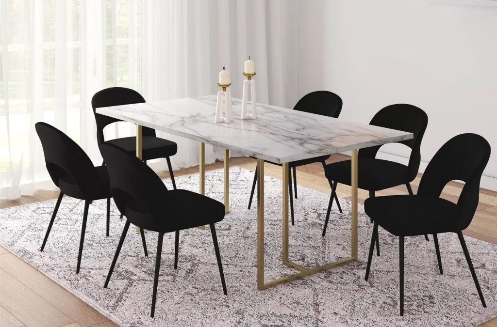 13 faux marble dining tables that are stunning and on budget