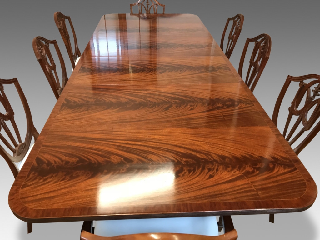 9ft grand regency style flame mahogany dining table