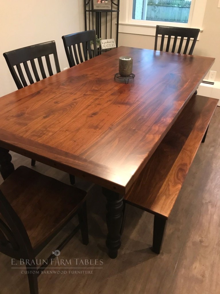 custom farmhouse table gorgeous black walnut table top and