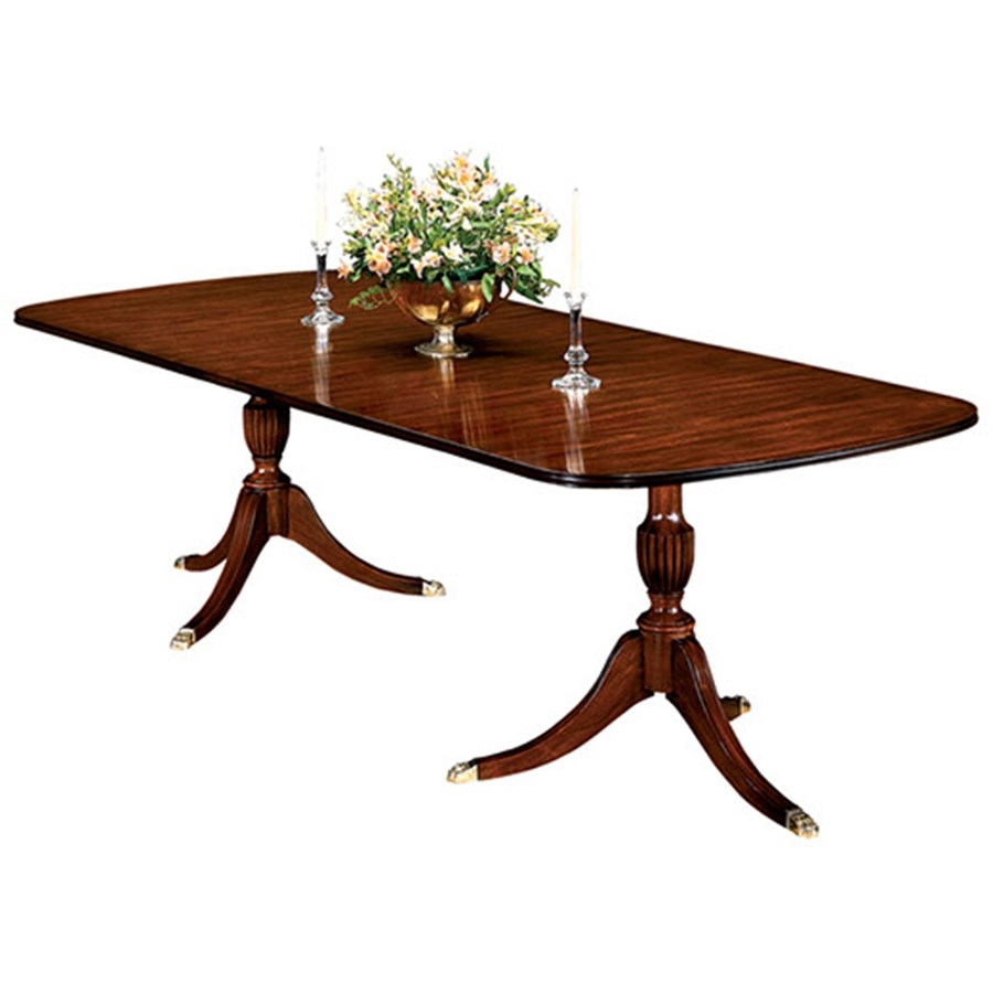 double pedestal mahogany dining table