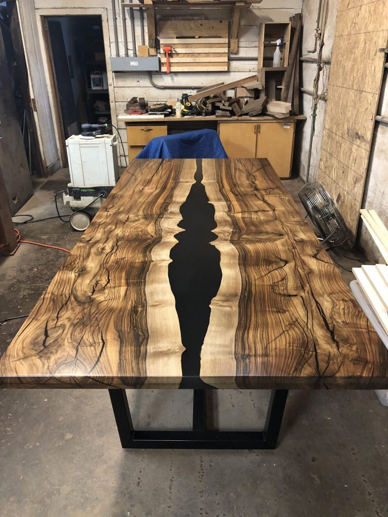 english walnut and epoxy dining table diy dining table
