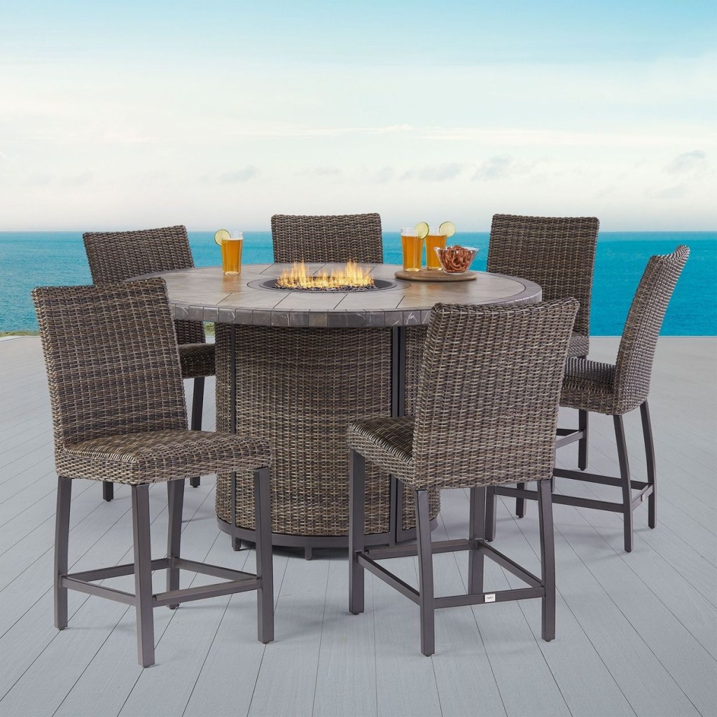 springdale 7 piece high dining set with firetable