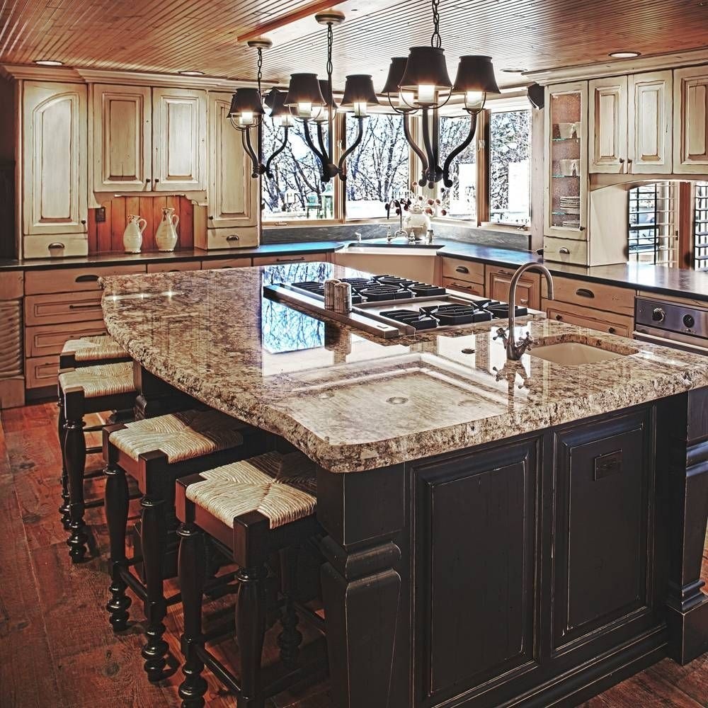 kitchen island has functional and decorative functions but