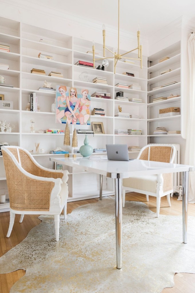 office reveal and 5 reasons to use a dining table as a desk