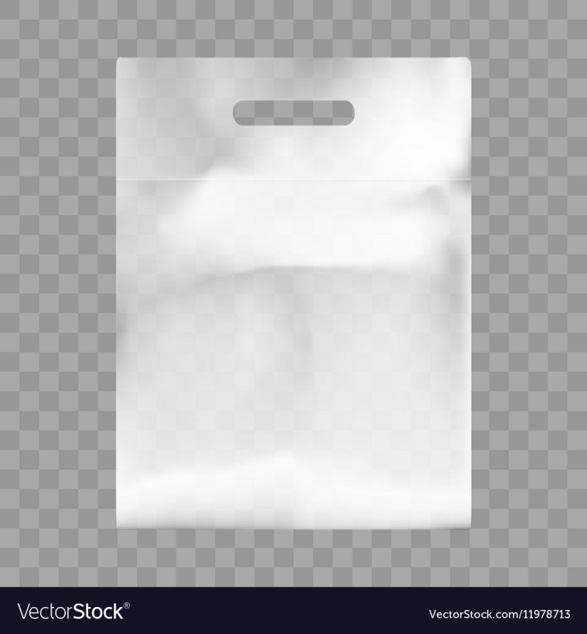 blank plastic bag mock up empty polyethylene vector image