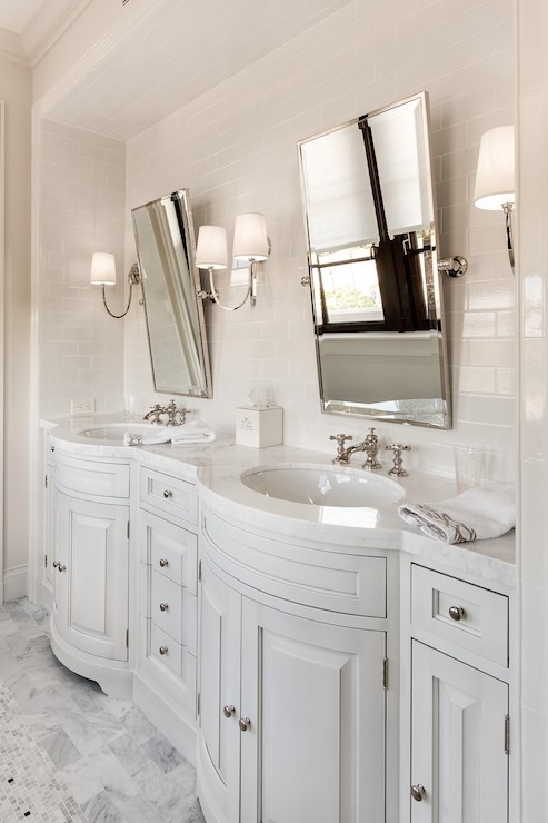 curved vanity transitional bathroom planning and