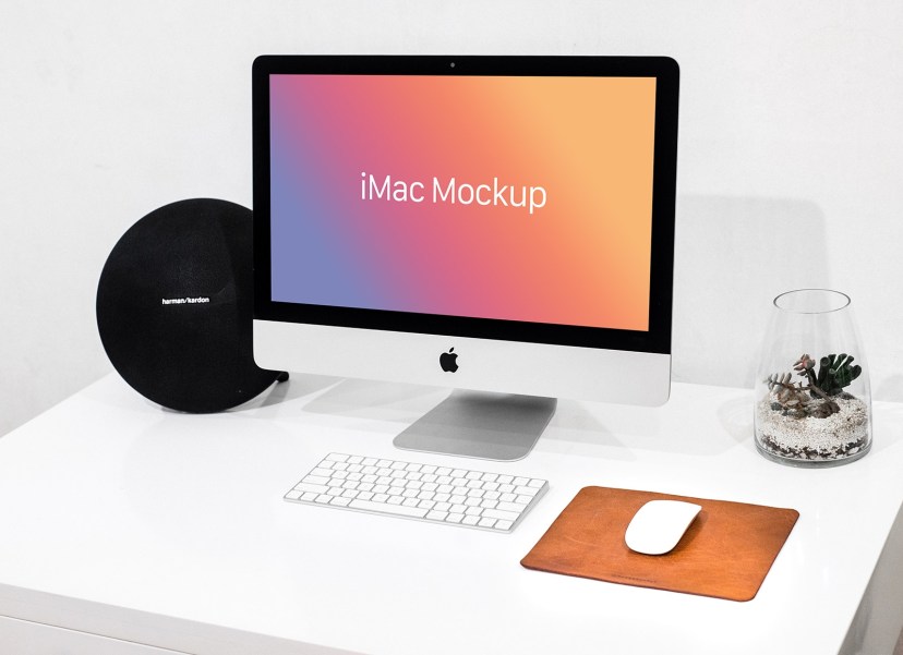 free apple imac mockup on white desk good mockups