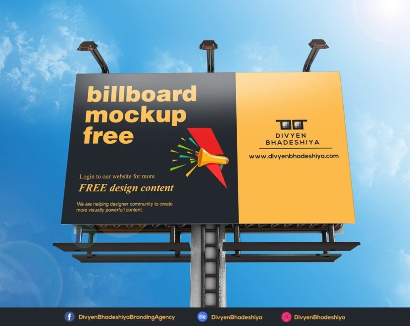 free billboard mockup design freemockup