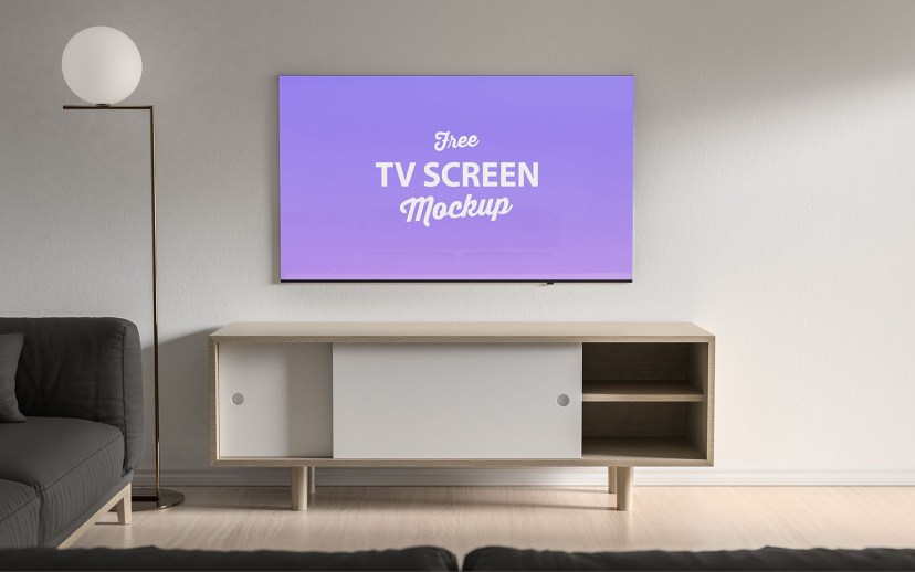 free living room 4k tv screen mockup psd good mockups
