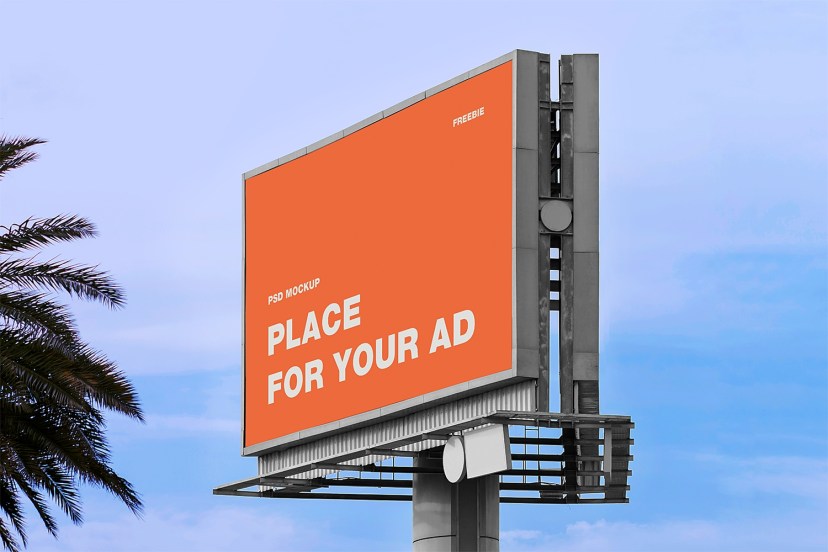 free outdoor advertising billboard mockup psfiles