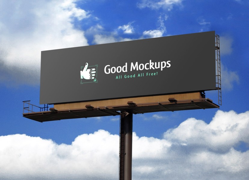 free realistic outdoor advertising billboard mockup psd