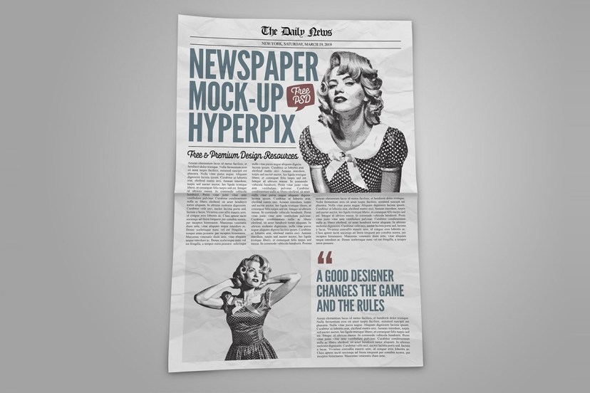full page newspaper mockup psd template hyperpix