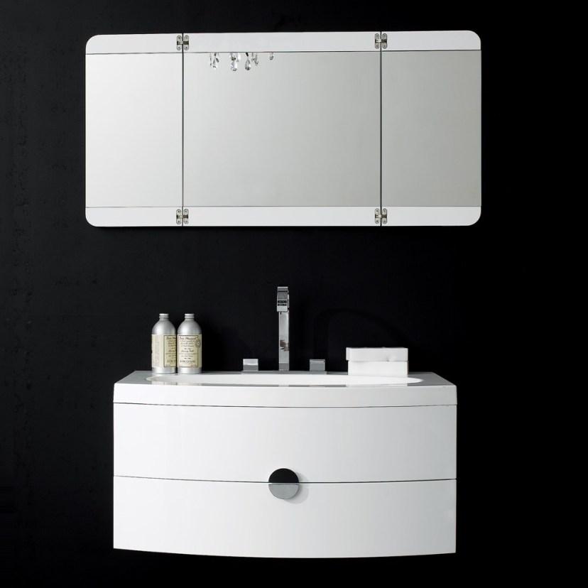 milano stone gloss white wall mounted vanity unit