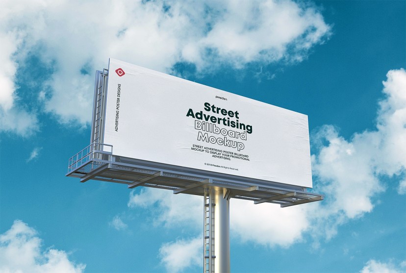 street advertising billboard mockup free mockup