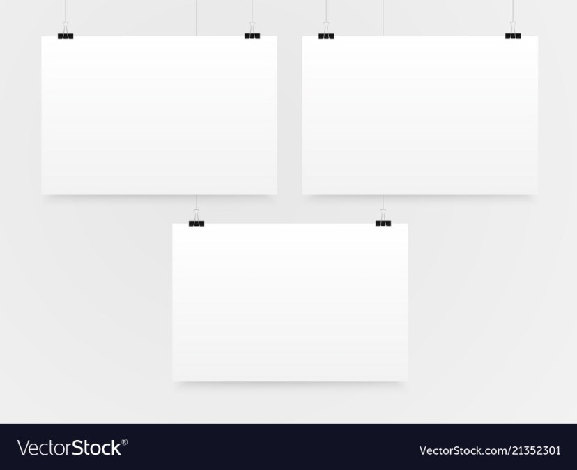 three horizontal poster mockup a4 mock up vector image